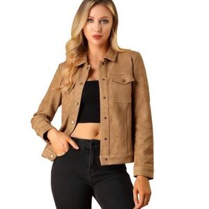 NWT Women's brown faux Suede Jacket